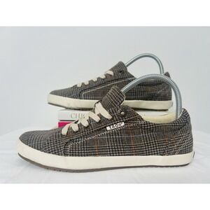 Taos Star Plaid Canvas Casual‎ Comfort Lace Up Womens Brown Sneakers Shoes Sz 9
